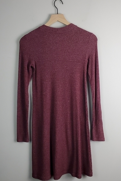 American Eagle Outfitters Burgundy Plush Cutout Dress XS - Picture 6 of 6